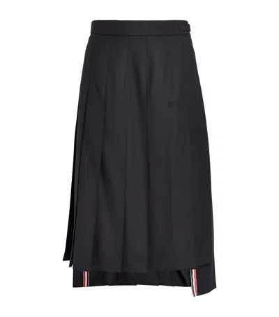THOM BROWNE PLEATED MIDI SKIRT