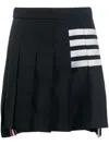 Thom Browne 4-bar Pleated Miniskirt In Black