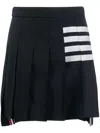 Thom Browne 4-bar Pleated Miniskirt In Black