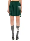 Thom Browne Hector Icon Pleated Mini Skirt In Green