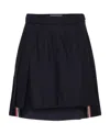 Thom Browne Graphite Wool Mini Skirt For Women In Black