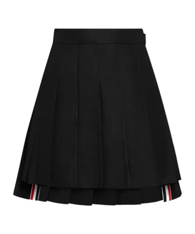 Thom Browne Pleated Mini Skirt In Black