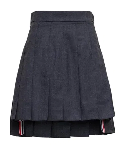 Thom Browne Pleated Mini Skirt In Black