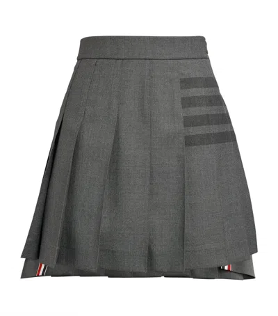 Thom Browne Pleated Mini Skirt In Grey