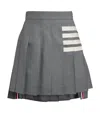 Thom Browne 4-bar Pleated Miniskirt In Grey