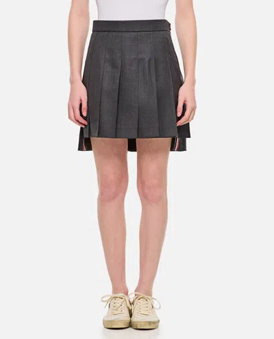 Thom Browne Pleated Mini Skirt In Grey