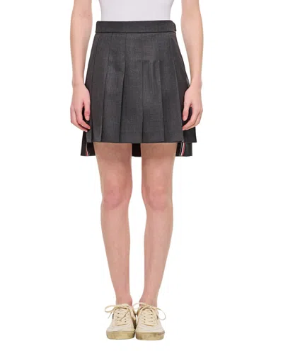 Thom Browne Pleated Mini Skirt In Grau