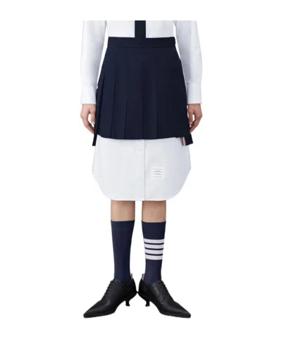Thom Browne Pleated Mini Skirt In Multi