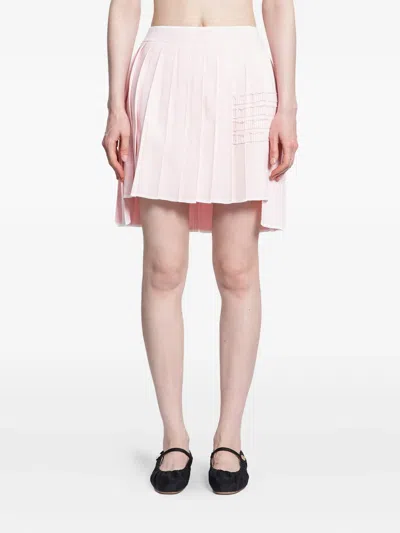 Thom Browne Pleated Mini Skirt In Pink
