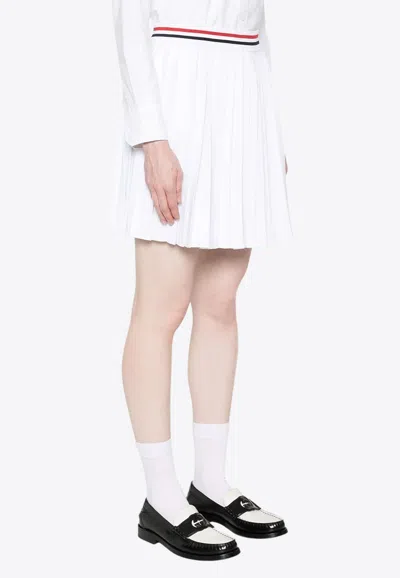 Thom Browne Pleated Mini Skirt In White