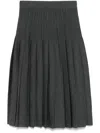 Thom Browne Pleated Pointelle Midi Skirt In Black