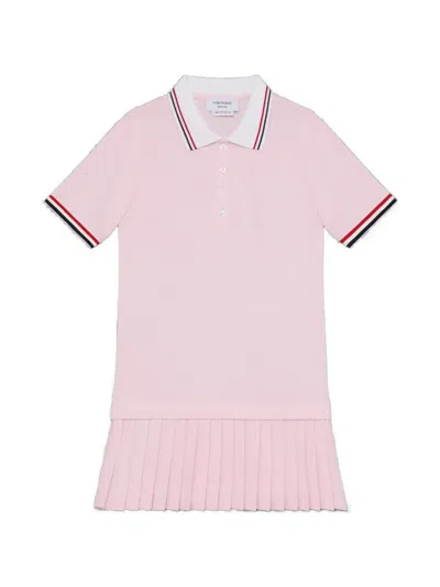 Thom Browne Kids' Pleated Polo Dress In Multi
