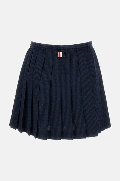Thom Browne Pleated Skirt In Blue
