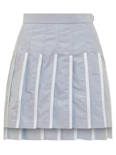 Thom Browne Pleated Skirt In Blue
