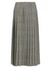 Thom Browne Houndstooth-pattern Pleated Midi Skirt In Gray