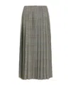 Thom Browne Houndstooth-pattern Pleated Midi Skirt In Green