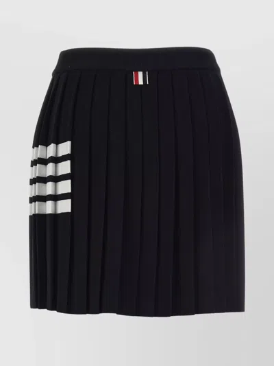 Thom Browne Pleated Skirt Knee-length Striped Detail In Black