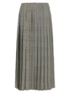 Thom Browne Houndstooth-pattern Pleated Midi Skirt In Gray