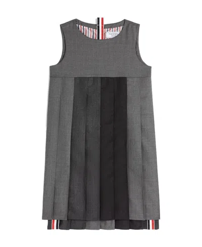 Thom Browne Pleated Sleeveless Dress In Multicolor