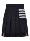 Thom Browne Pleated Stripe Skirt In Blue