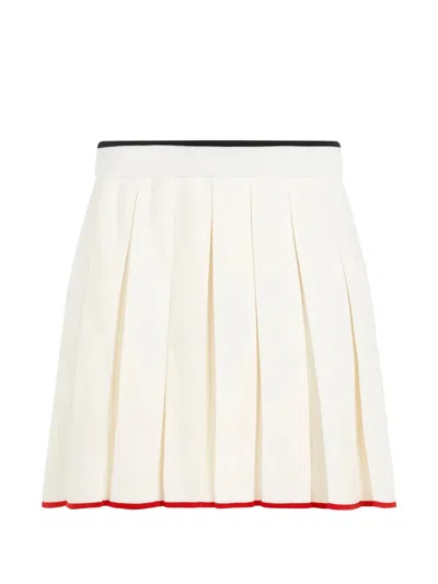 Thom Browne Pleated Striped-detail Mini Skirt In Neutral