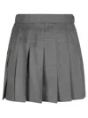 Thom Browne Pleated Tailored Skirt With Structured Waistband In Gray