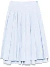 Thom Browne Pleated Tweed Midi Skirt In Blue