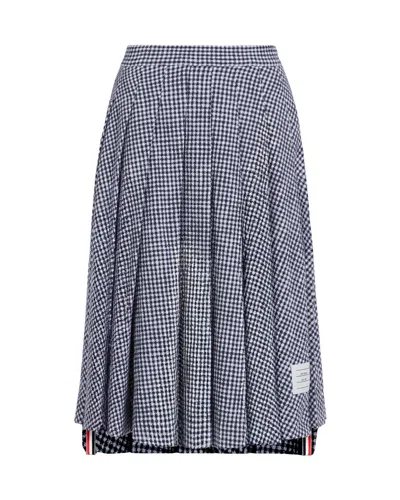 Thom Browne Pleated Tweed Midi Skirt