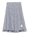 Thom Browne Pleated Tweed Midi Skirt In Gray
