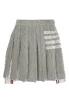 Thom Browne Pleated Tweed Skirt Skirts Gray In Gray