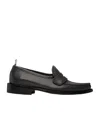 Thom Browne Almond Toe Penny-slot Loafers In Black