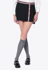 Thom Browne Thom E Women's Ruffled Mini Skirt In Wool Blend In Black