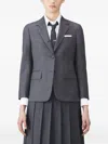Thom Browne Pleated Wool Jacket In Gray