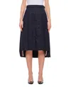 Thom Browne Pleated Wool Skirt In Blue
