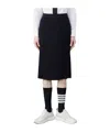 Thom Browne Plissé Virgin-wool Midi Skirt In Black
