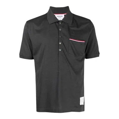 Thom Browne Pocket Polo In Fine Mercerized Men In Black