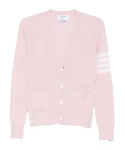 Thom Browne Pocket Stripe Sweater In Pink
