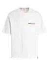 Thom Browne Rwb Trim Jersey Polo Short In White