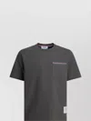 Thom Browne Pocketed Crew Neck Short Sleeve T-shirt In Gray