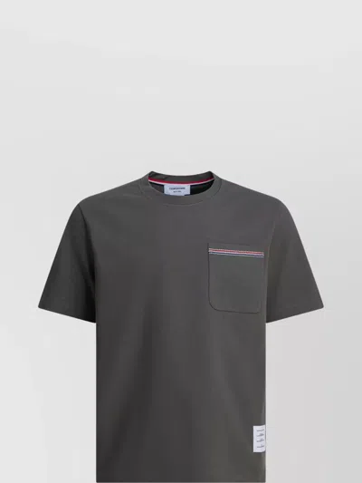 THOM BROWNE POCKETED CREW NECK SHORT SLEEVE T-SHIRT