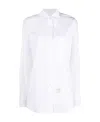 Thom Browne Exaggerated Easy Fit Point Collar Shirt In Poplin In White