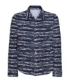 Thom Browne Pointed-collar Tweed Jacket In Blue