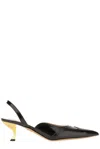 Thom Browne Patent-leather Point-toe Slingback Pumps In Black