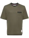 Thom Browne Pointelle Cotton Tee In Green