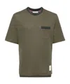Thom Browne Pointelle Cotton Tee In Green