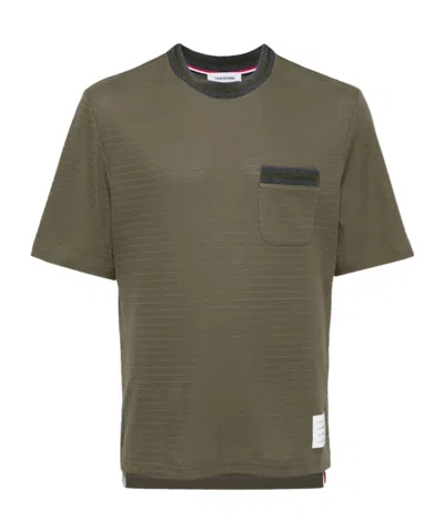 THOM BROWNE POINTELLE COTTON TEE