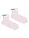 Thom Browne Hector Intarsia Pointelle Stitch Crew Socks In Pink
