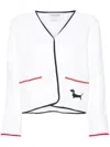 Thom Browne Pointelle-knit Cardigan In White