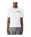 Thom Browne Rwb-stripe Cotton Pocket T-shirt White