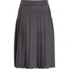 Thom Browne Pointelle Pleated Wool & Silk Skirt In Gray